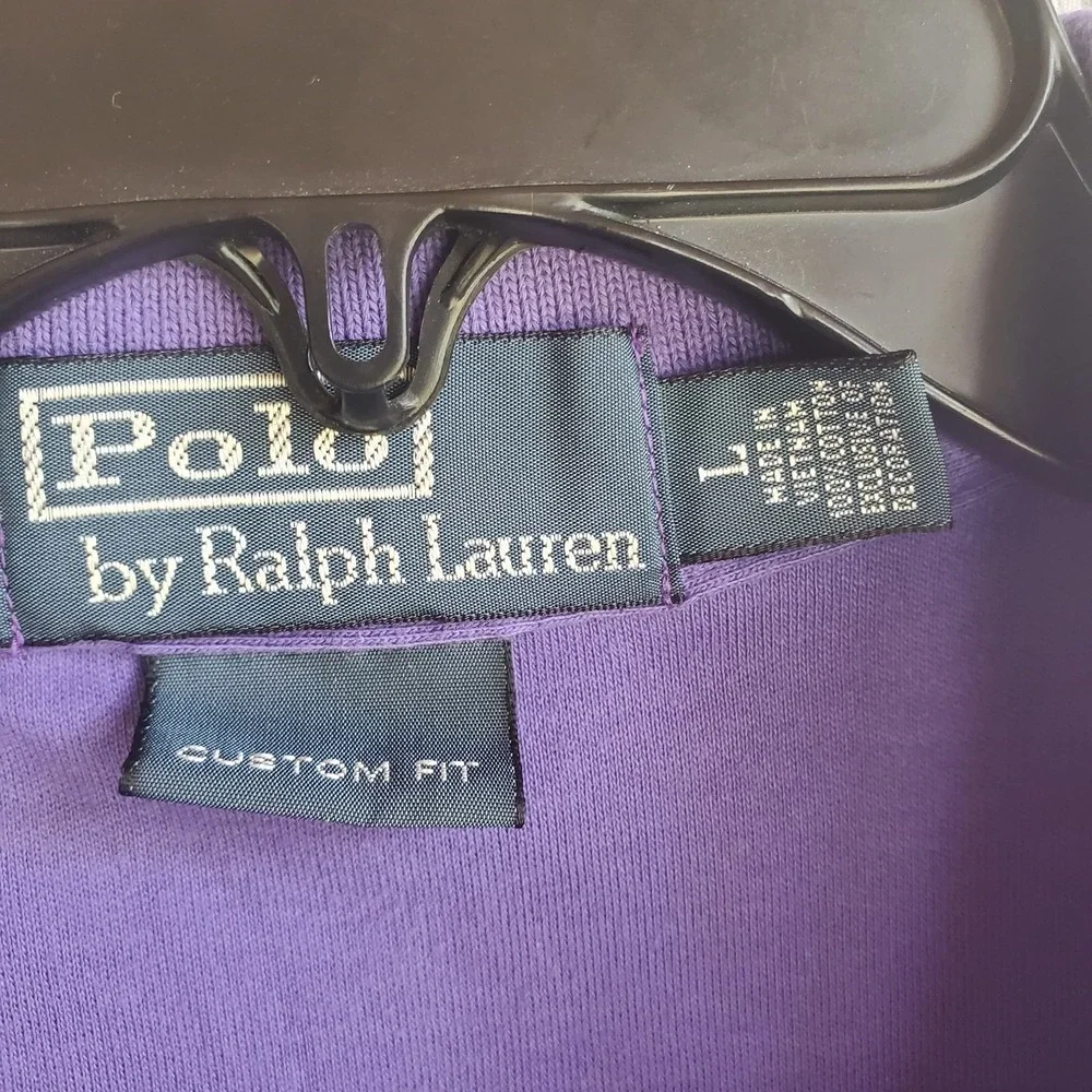 Polo Ralph Lauren Men's Large Purple Polo Shirt Custom Fit Yellow Pony Logo L